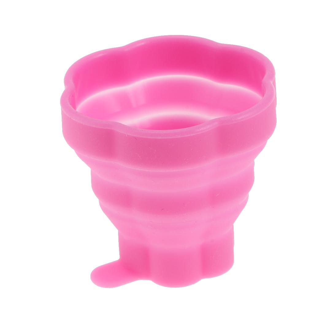 Portable Silicone Expandable Collapsible Travel Cup With Toothbrush Rose Red