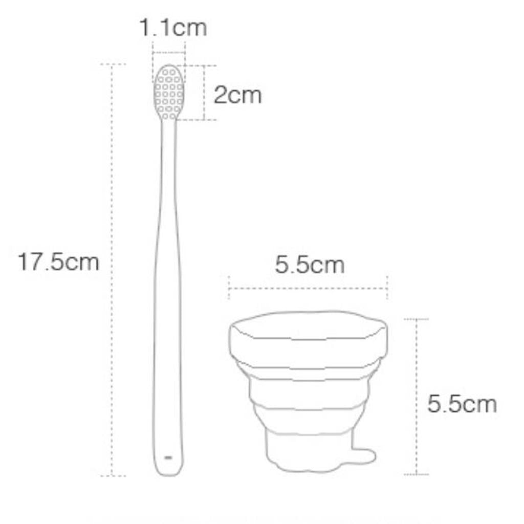 Portable Silicone Expandable Collapsible Travel Cup With Toothbrush Rose Red