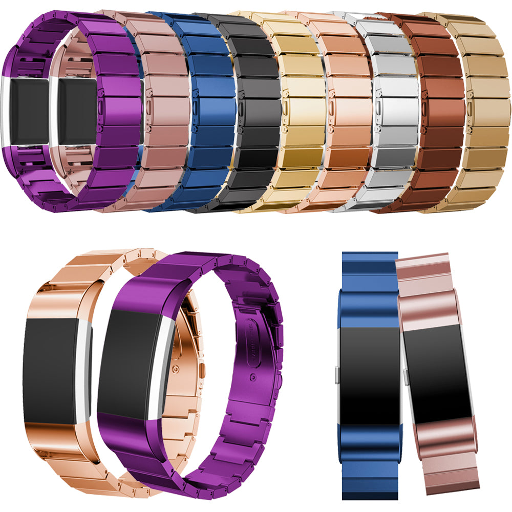 Stainless Steel Bracelet Band Watch Strap for Fitbit Charge 2 - Rose Gold Color - UNIQBUY