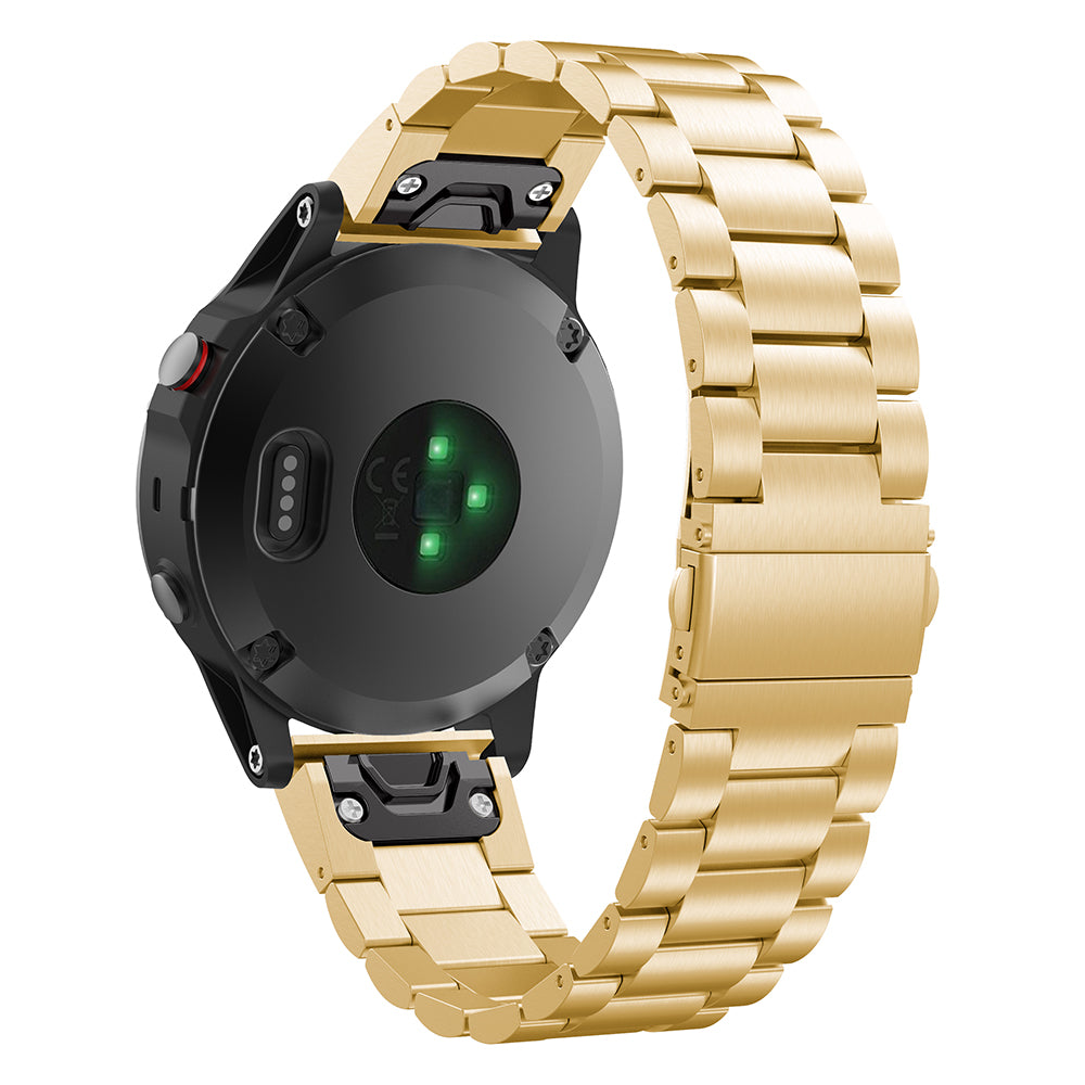 For Garmin Fenix5/Forerunner 935 22mm Stainless Steel Watchband Folding Clasp Wrist Strap Replacement - Gold Color - UNIQBUY