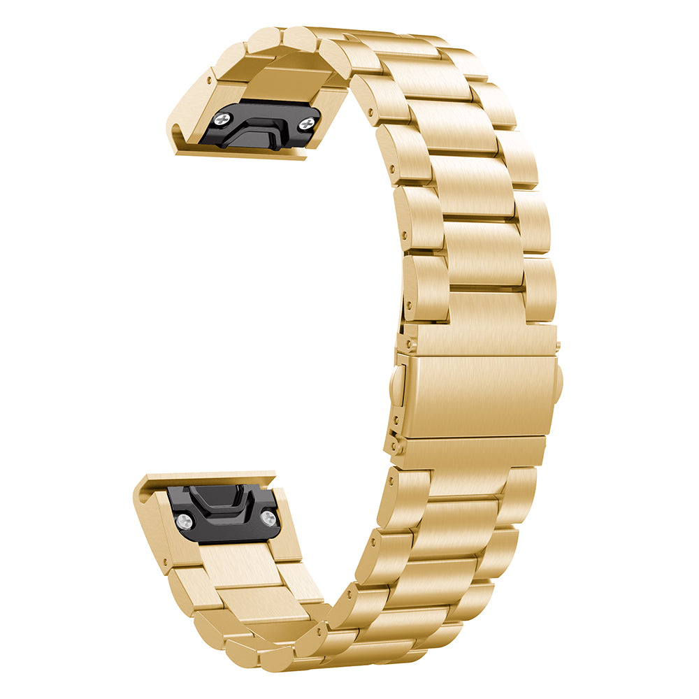 For Garmin Fenix5/Forerunner 935 22mm Stainless Steel Watchband Folding Clasp Wrist Strap Replacement - Gold Color - UNIQBUY