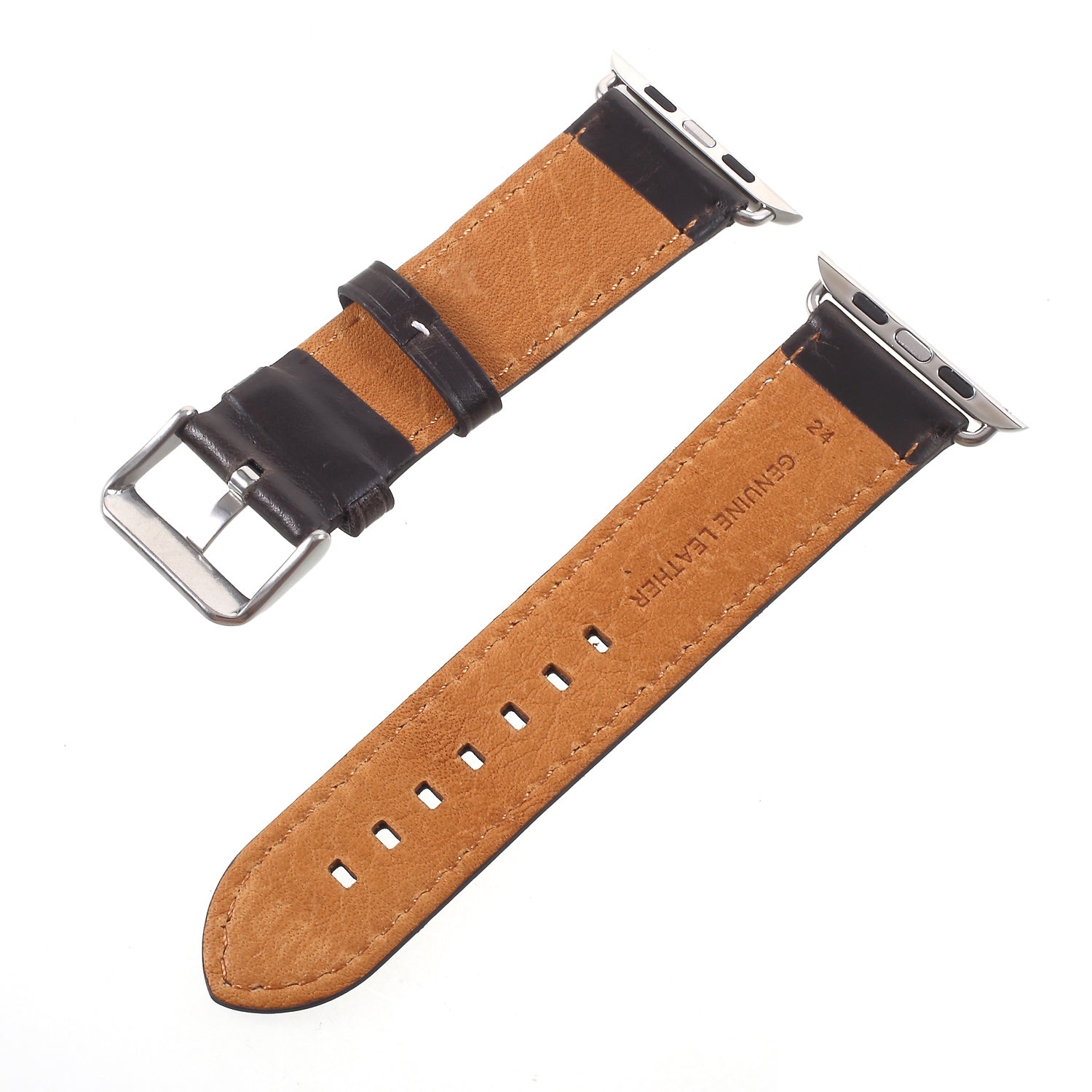 For Apple Watch Series 8 45mm / Ultra 49mm / 7 45mm / Series 6 / SE / SE (2022) / 5 4 44mm, Series 3 / 2 / 1 42mm Vintage Oil Wax Genuine Leather Watch Band - Black - UNIQBUY
