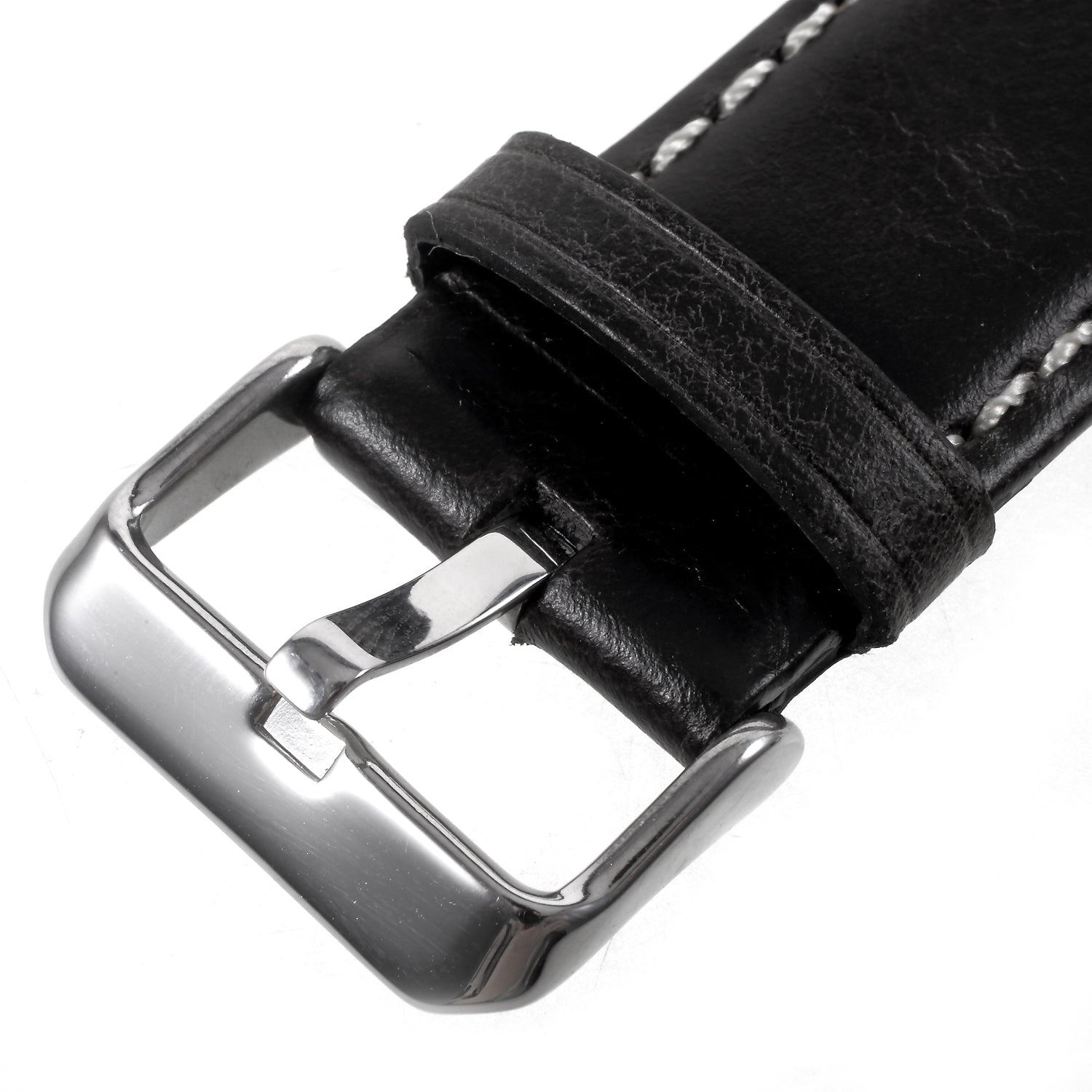 For Apple Watch Series 8 45mm / Ultra 49mm / 7 45mm / Series 6 / SE / SE (2022) / 5 4 44mm, Series 3 / 2 / 1 42mm Vintage Oil Wax Genuine Leather Watch Band - Black - UNIQBUY