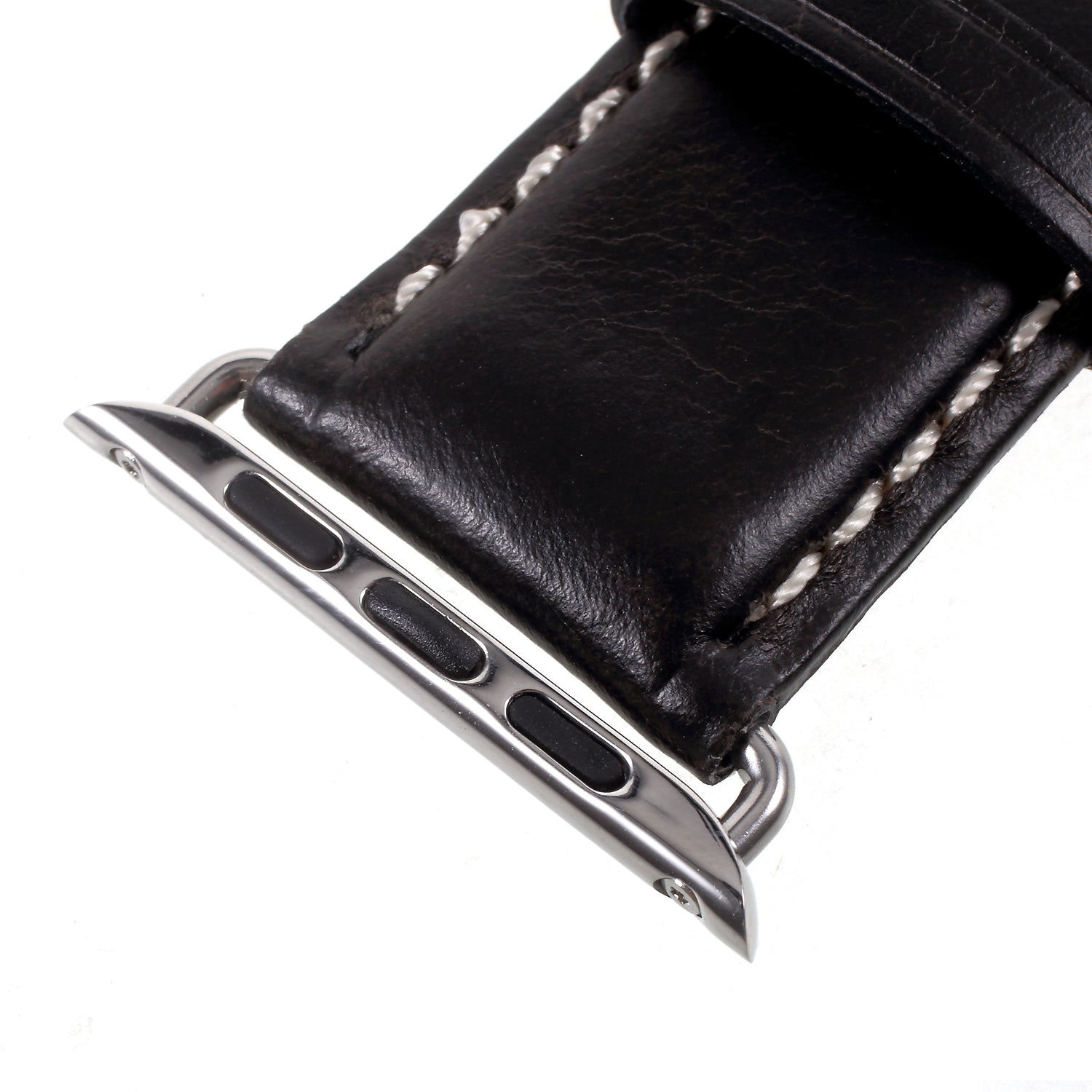 For Apple Watch Series 8 45mm / Ultra 49mm / 7 45mm / Series 6 / SE / SE (2022) / 5 4 44mm, Series 3 / 2 / 1 42mm Vintage Oil Wax Genuine Leather Watch Band - Black - UNIQBUY
