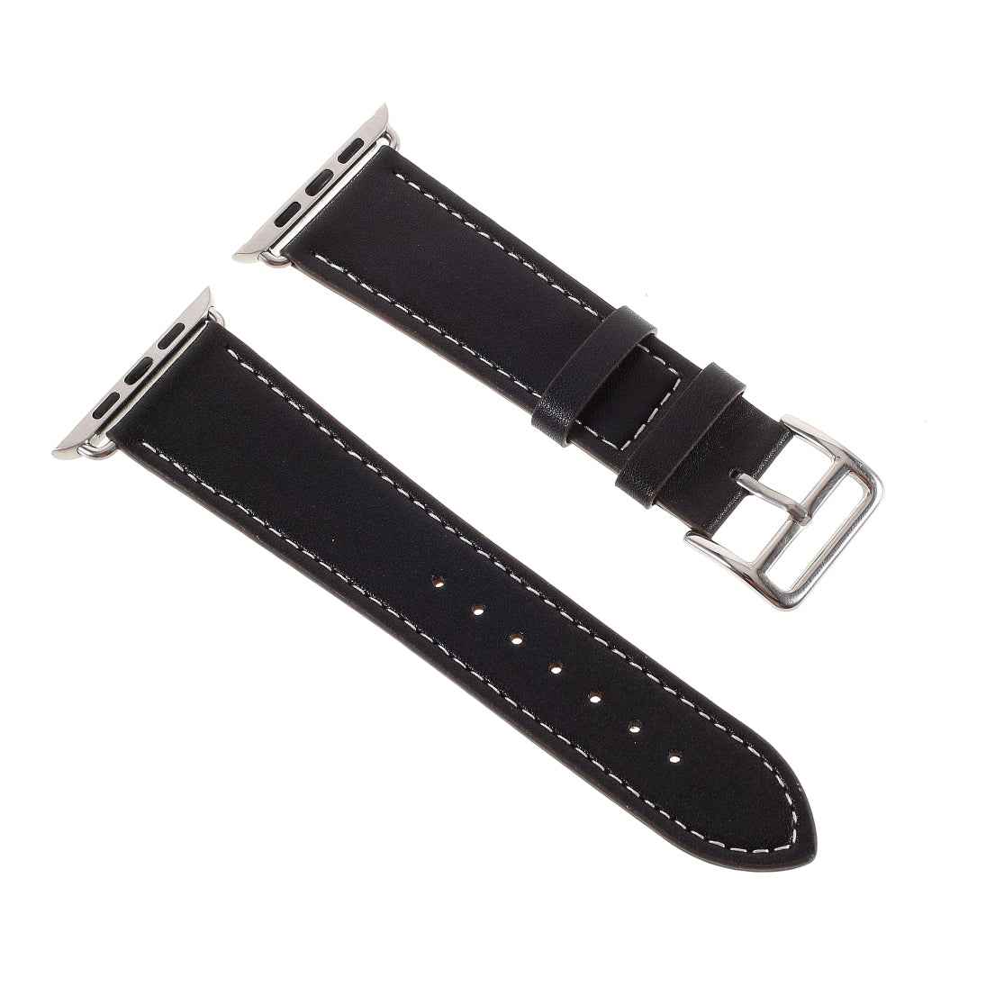 Hermes Style 4-piece Double Tour Genuine Leather Watch Band for Apple Watch Series 8 45mm / Ultra 49mm / 7 45mm / Series 6 / SE / SE (2022) / 5 4 44mm / Series 3 2 1 42mm - Black