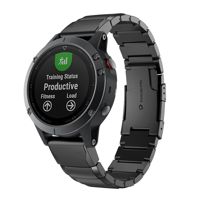 Stainless Steel Watch Strap Replacement for Garmin Fenix 6/5 - Black - UNIQBUY