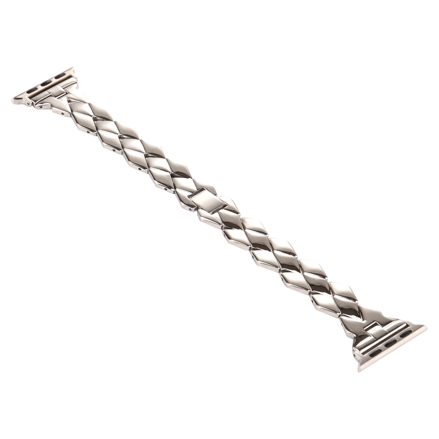 Rhombus Design Stainless Steel Watch Strap for Apple Watch Series 8 7 41mm / SE / SE(2022) / Series 6 5 4 40mm / Series 3 2 1 38mm - Silver - UNIQBUY