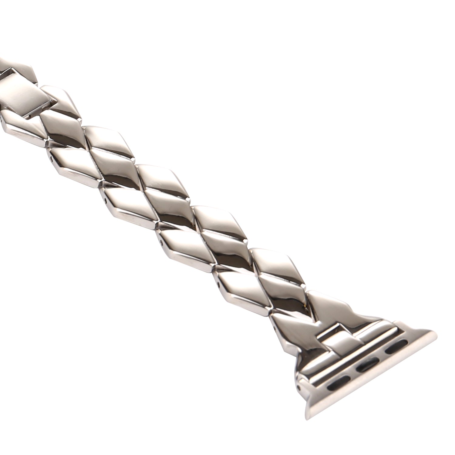 Rhombus Design Stainless Steel Watch Strap for Apple Watch Series 8 7 41mm / SE / SE(2022) / Series 6 5 4 40mm / Series 3 2 1 38mm - Silver - UNIQBUY