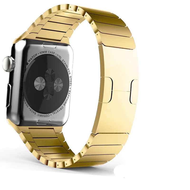 For Apple Watch Ultra 49mm / 8 / 7 45mm / Series 6 / SE / SE (2022) / 5 / 4 44mm / 3 / 2 / 1 42mm Watchband Stainless Steel Watch Strap - Gold