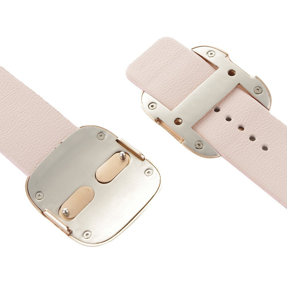 For Apple Watch Series 8 45mm / Ultra 49mm / 7 45mm / Series 6 / SE / SE (2022) / 5 / 4 44mm / Series 3 2 1 42mm Modern Genuine Leather Watch Strap with Magnetic Buckle - Pink - UNIQBUY