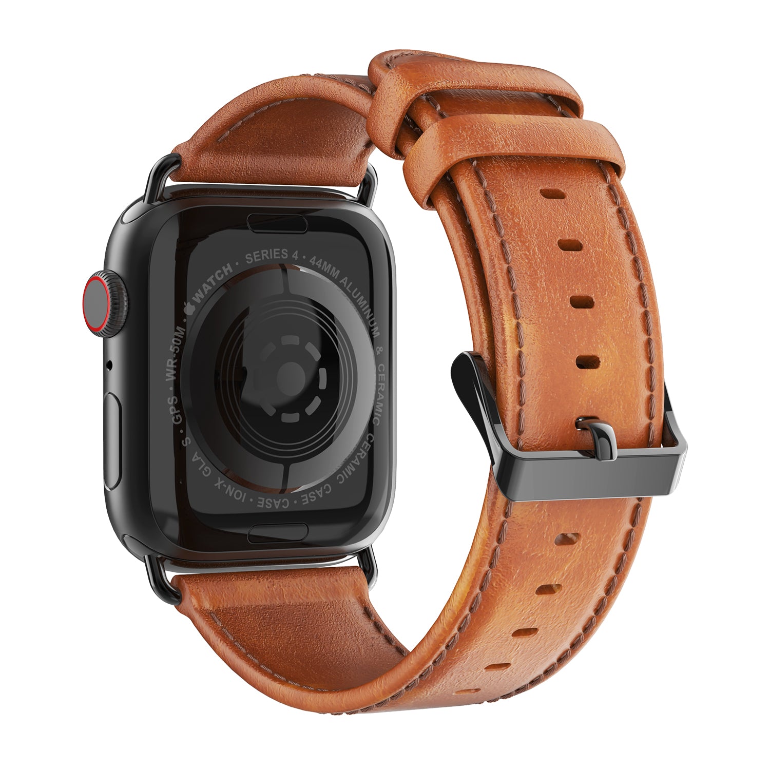 DUX DUCIS Business Genuine Leather Watch Strap with Stainless Steel Buckle for Apple Watch Series 8 45mm / 7 45mm / Series 6 / SE / SE (2022) / 5 4 44mm / Series 3 2 1 42mm - Brown - UNIQBUY