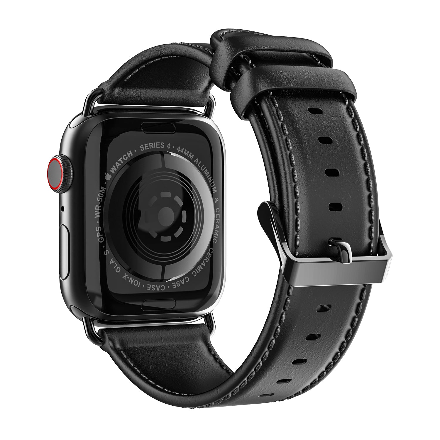 DUX DUCIS Business Genuine Leather Watch Band for Apple Watch Series 8 7 41mm / Series 6 SE / SE(2022) 5 4 40mm / Series 3 2 1 38mm - Black - UNIQBUY