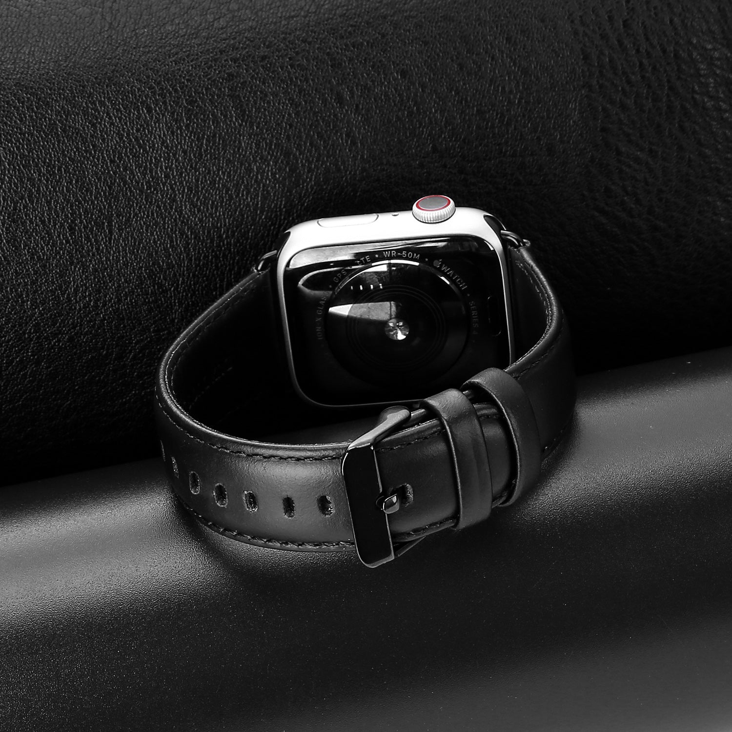 DUX DUCIS Business Genuine Leather Watch Band for Apple Watch Series 8 7 41mm / Series 6 SE / SE(2022) 5 4 40mm / Series 3 2 1 38mm - Black - UNIQBUY