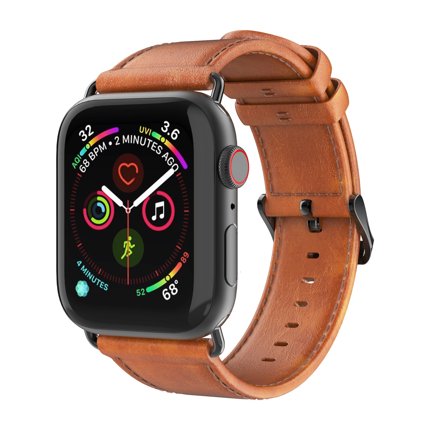 DUX DUCIS Business Genuine Leather Watch Band for Apple Watch Series 8 7 41mm / Series 6 SE / SE(2022) 5 4 40mm / Series 3 2 1 38mm - Brown - UNIQBUY