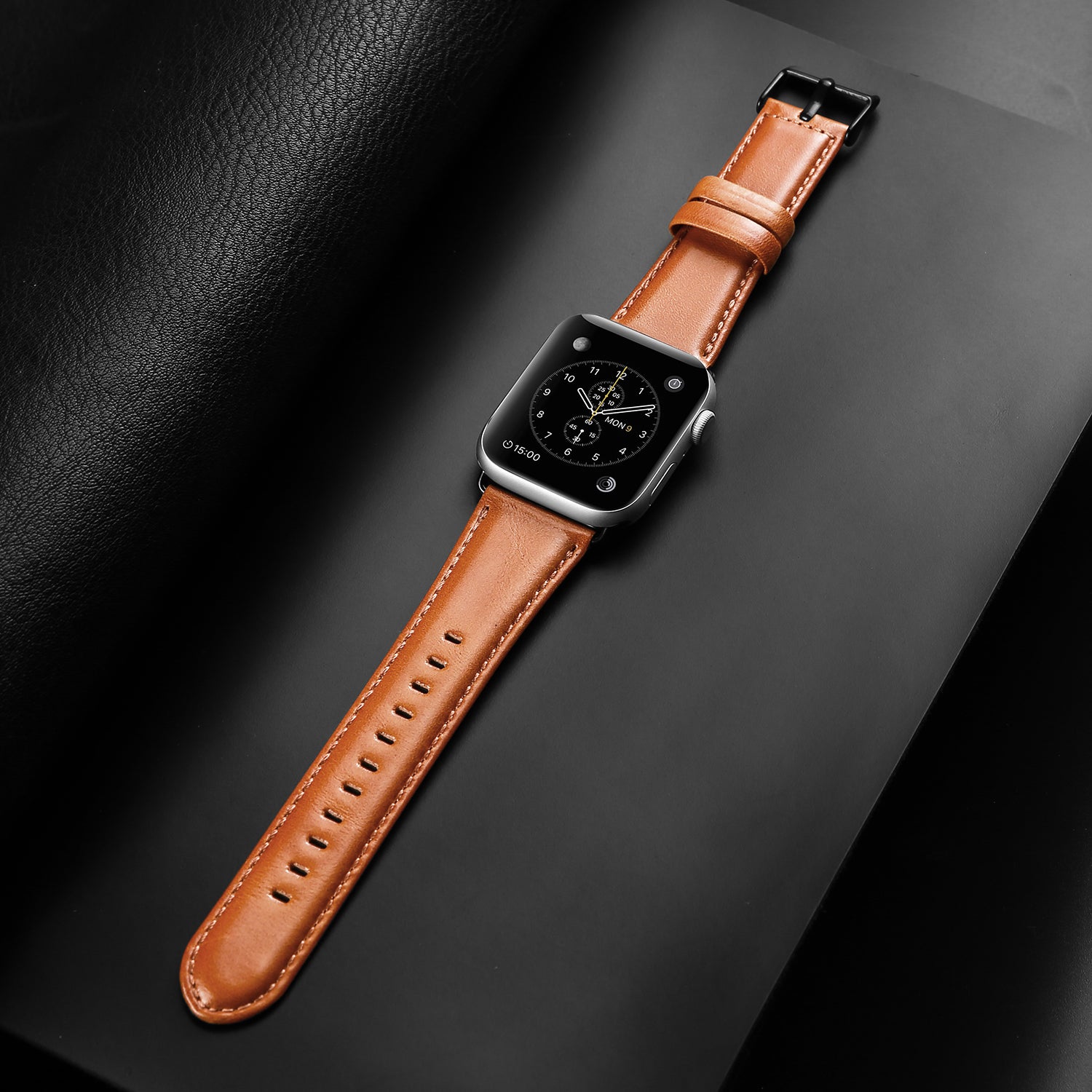 DUX DUCIS Business Genuine Leather Watch Band for Apple Watch Series 8 7 41mm / Series 6 SE / SE(2022) 5 4 40mm / Series 3 2 1 38mm - Brown - UNIQBUY