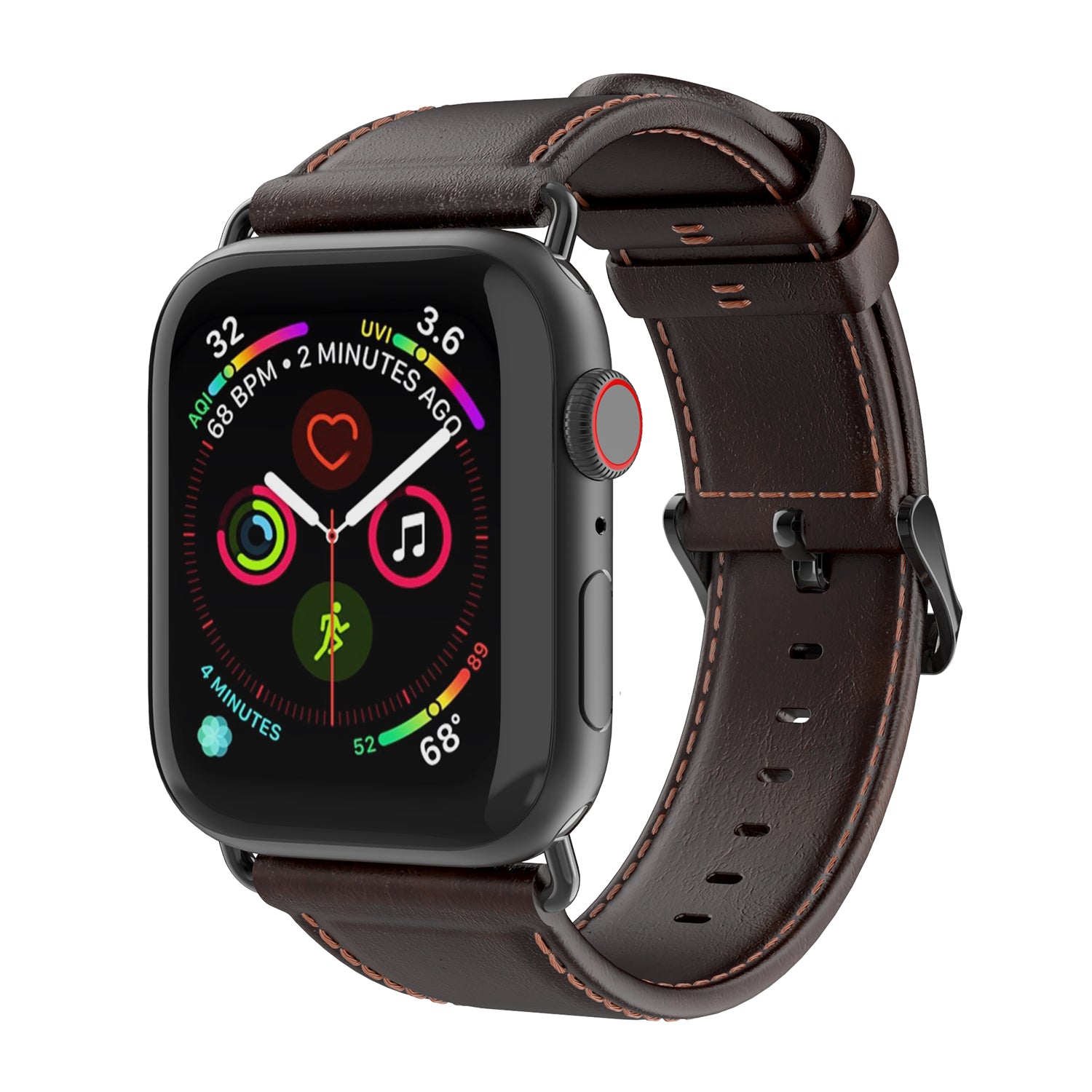 DUX DUCIS Business Genuine Leather Watch Band for Apple Watch Series 8 7 41mm / Series 6 SE / SE(2022) 5 4 40mm / Series 3 2 1 38mm - Coffee - UNIQBUY