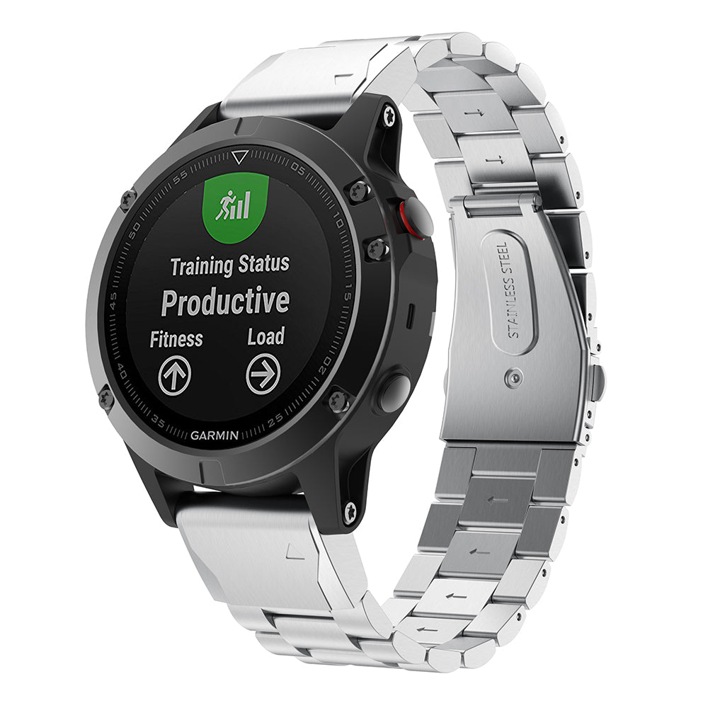 Stainless Steel Link Chain Watch Band Strap for Garmin Fenix 5 - Silver - UNIQBUY