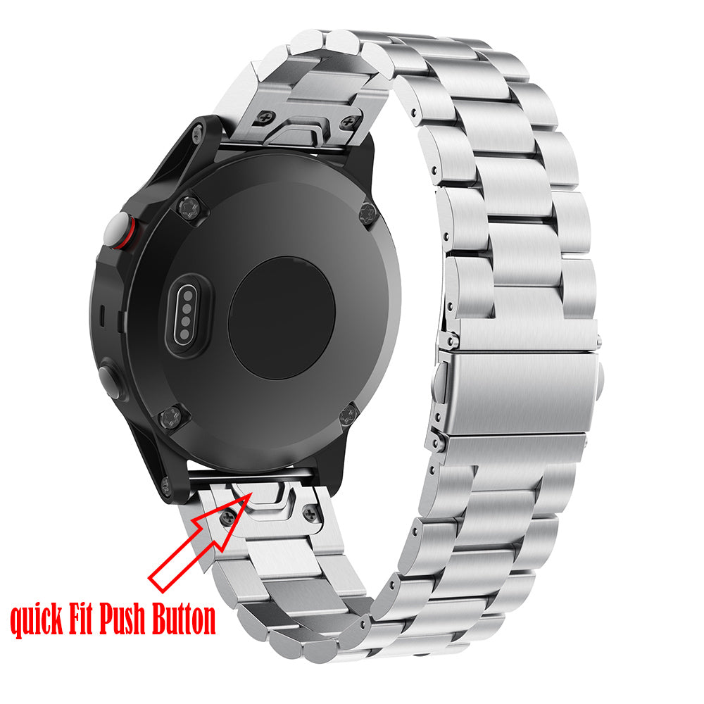 Stainless Steel Link Chain Watch Band Strap for Garmin Fenix 5 - Silver - UNIQBUY