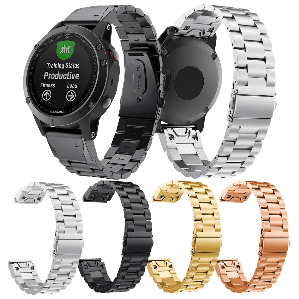 Stainless Steel Link Chain Watch Band Strap for Garmin Fenix 5 - Silver - UNIQBUY