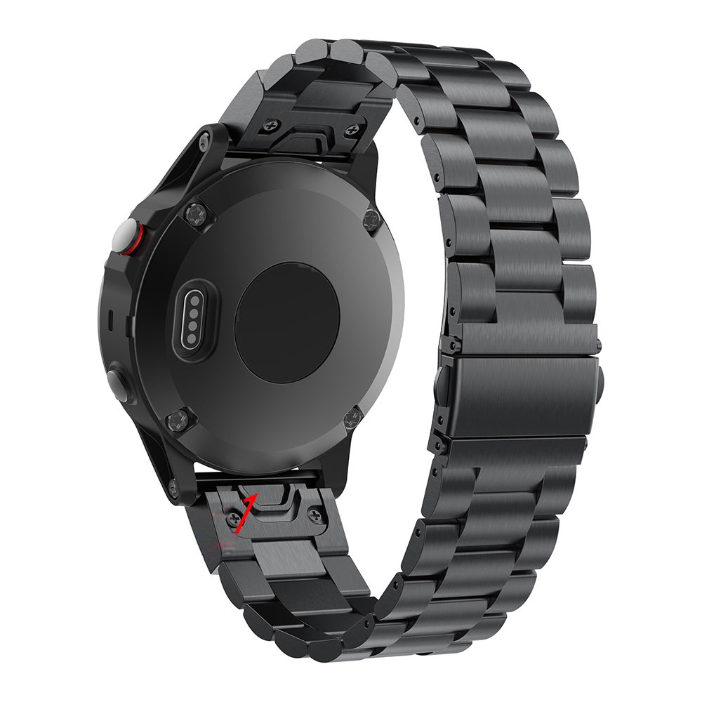 Stainless Steel Link Chain Watch Band Replacement for Garmin Fenix 5 - Black - UNIQBUY