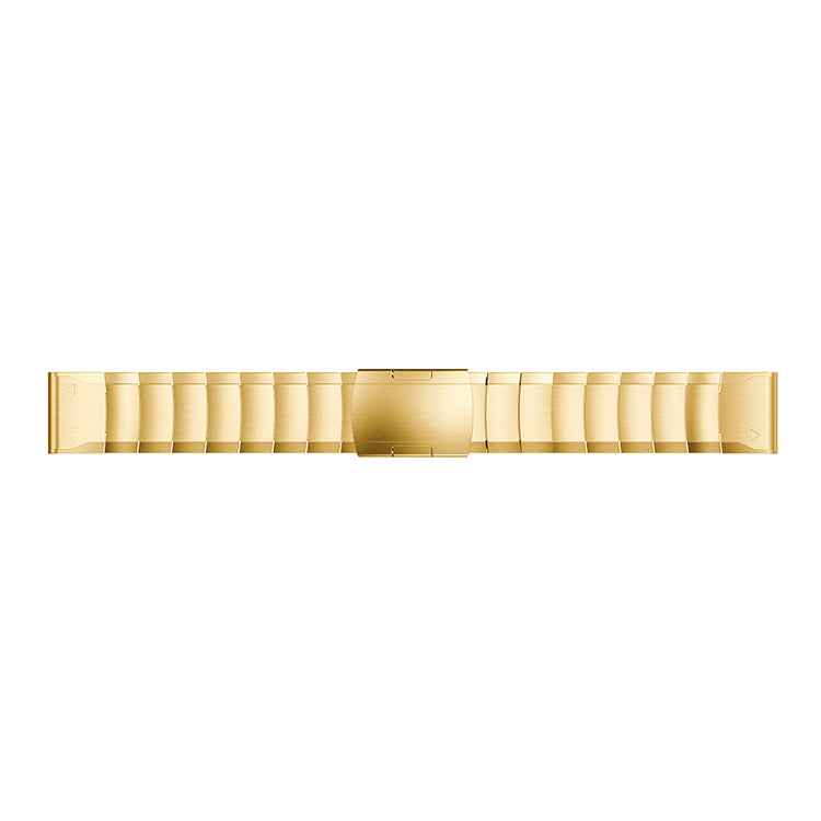 Stainless Steel Bracelet Link Chain Watch Band with Quick Fit Push Buckle for Garmin Fenix 5 195mm - Gold