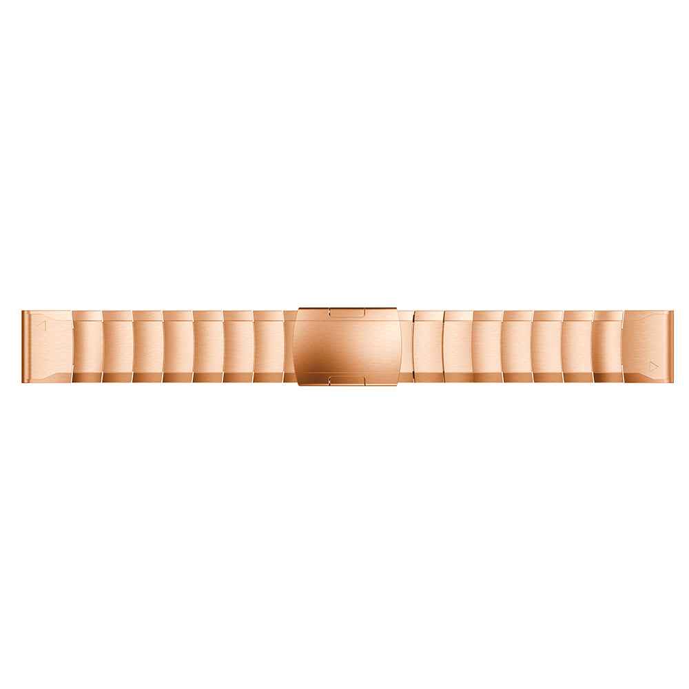 For Garmin Fenix 5S Quick Release Stainless Steel Watch Band Replacement Strap with Folding Clasp - Rose Gold