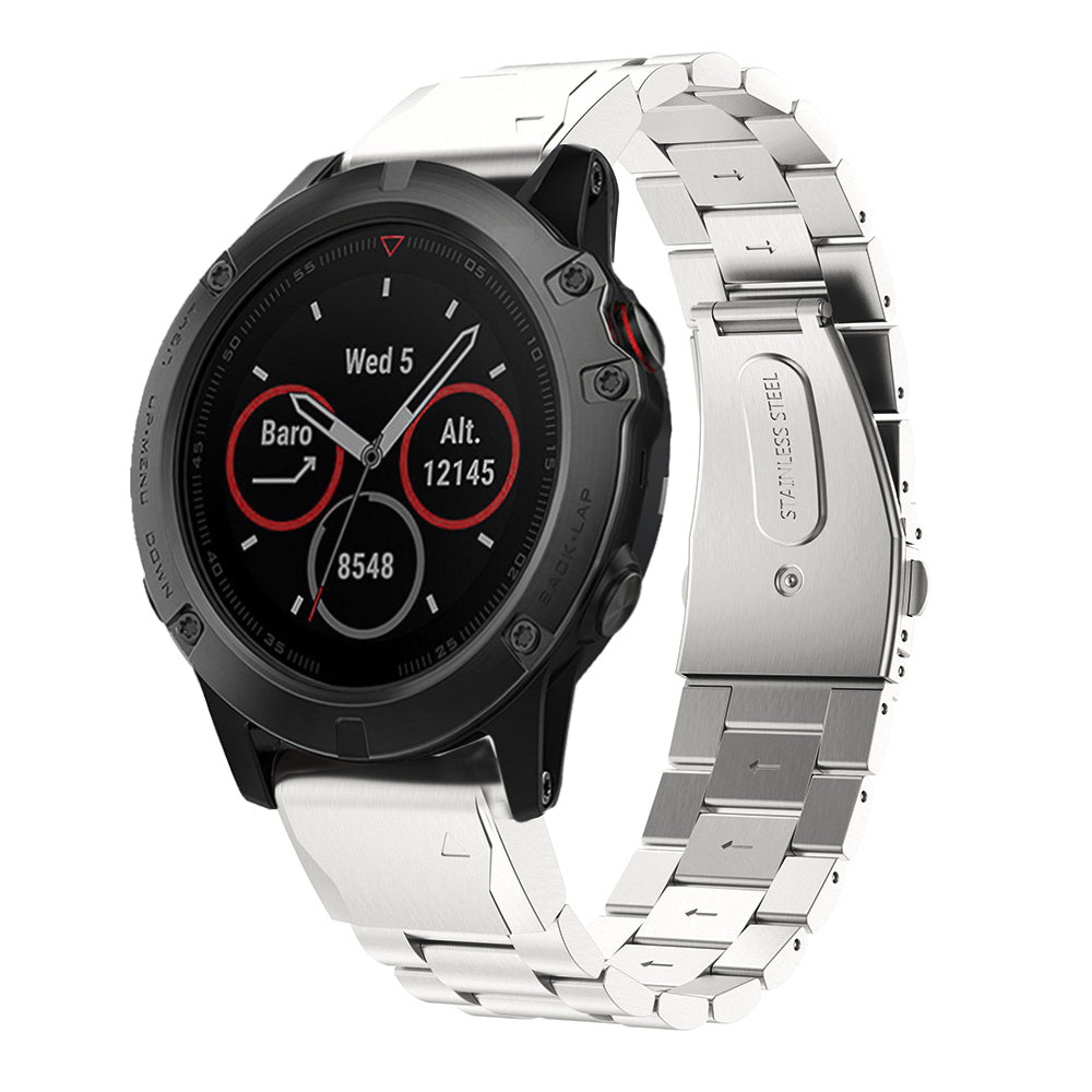 Stainless Steel Link Chain Watch Wrist Band for Garmin Fenix 5X - Silver - UNIQBUY
