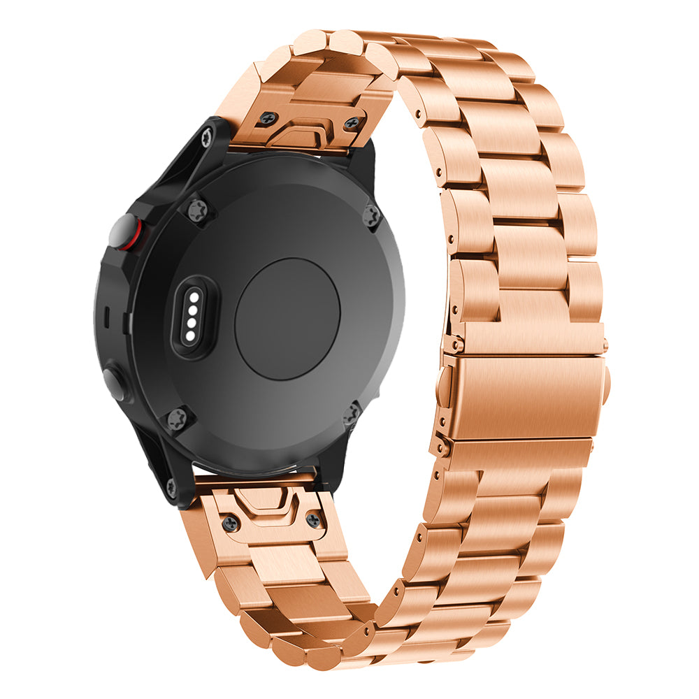 Stainless Steel Link Chain Watch Wrist Band for Garmin Fenix 5X - Rose Gold - UNIQBUY