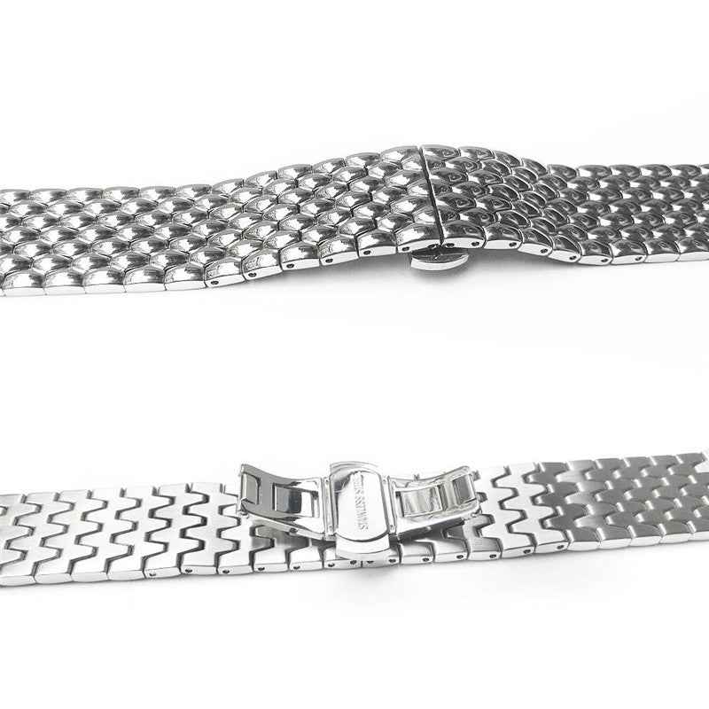 Stainless Steel Bracelet Dragon Vein Woven Watch Band with Buckle for Garmin Fenix 5X 26mm - Silver