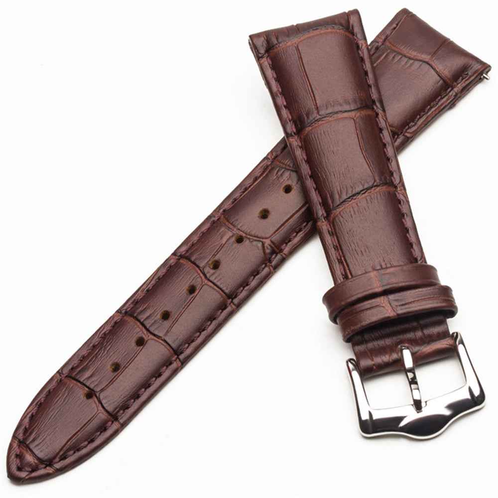 QIALINO 22mm Genuine Leather Watch Band for Huawei Watch 2 Pro / GT Porsche Design - Brown