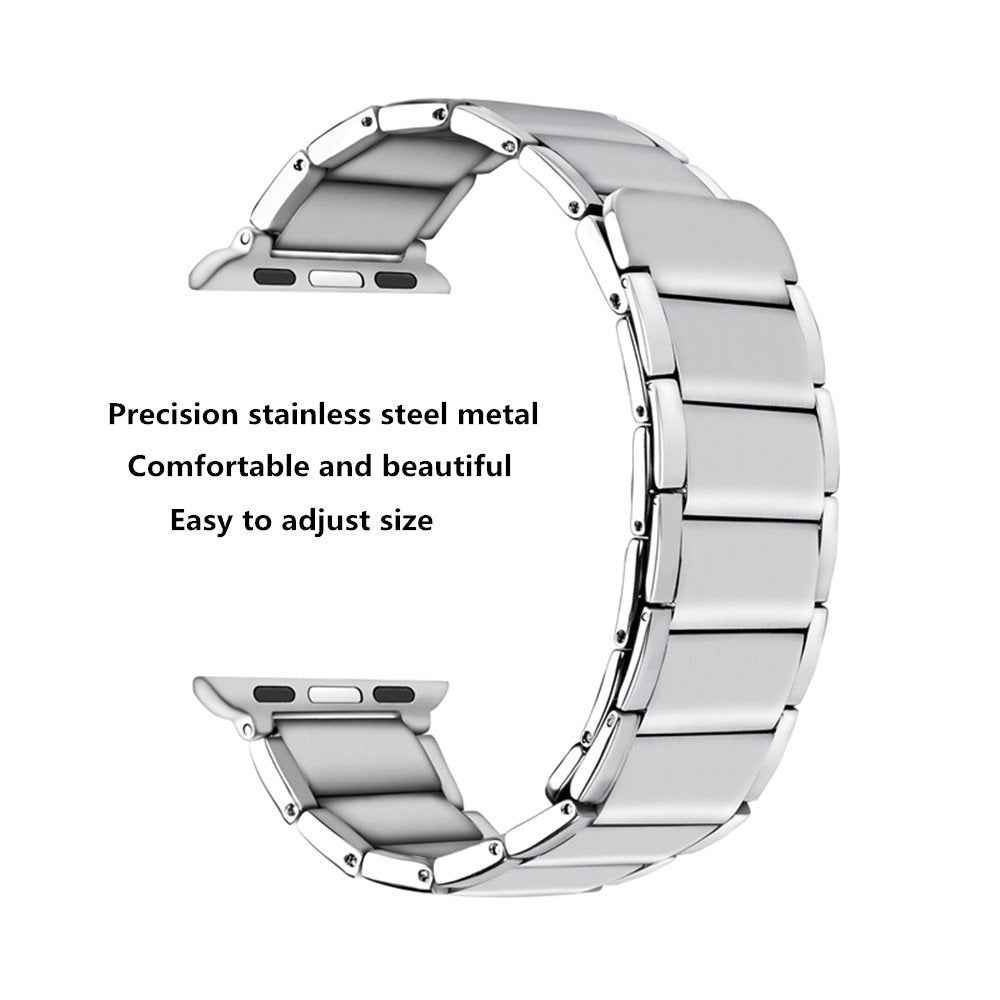 Magnetic Stainless Steel Watch Band for Apple Watch Series 8 45mm / Ultra 49mm / 7 45mm / Series 3 2 1 42mm / Series 6 SE / SE (2022) 5 4 44mm - Silver