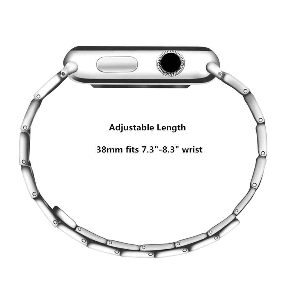 Magnetic Stainless Steel Watch Band for Apple Watch Series 8 7 41mm / Series 6 SE / SE(2022) 5 4 40mm / Series 3 2 1 38mm - Silver