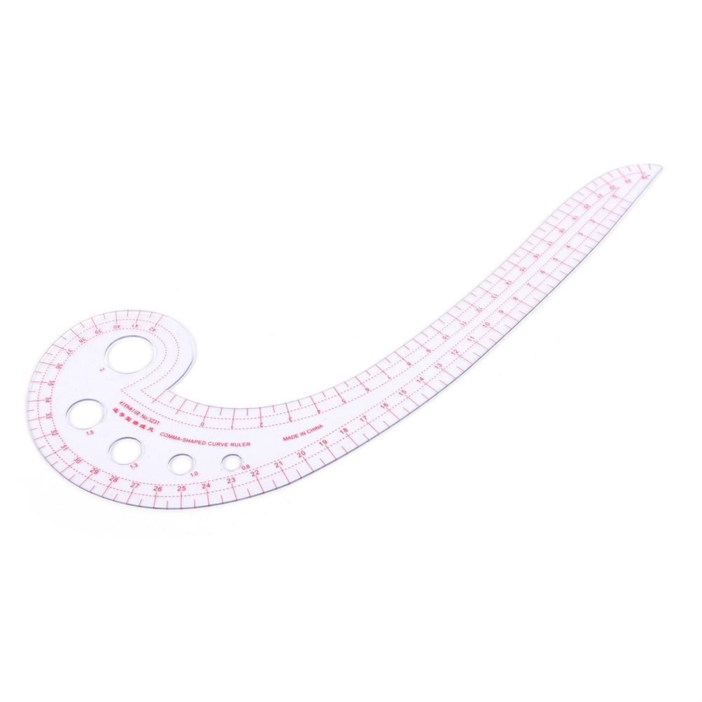 2 PCS Long Comma Shaped Plastic Transparent Curve Ruler (Transparent)