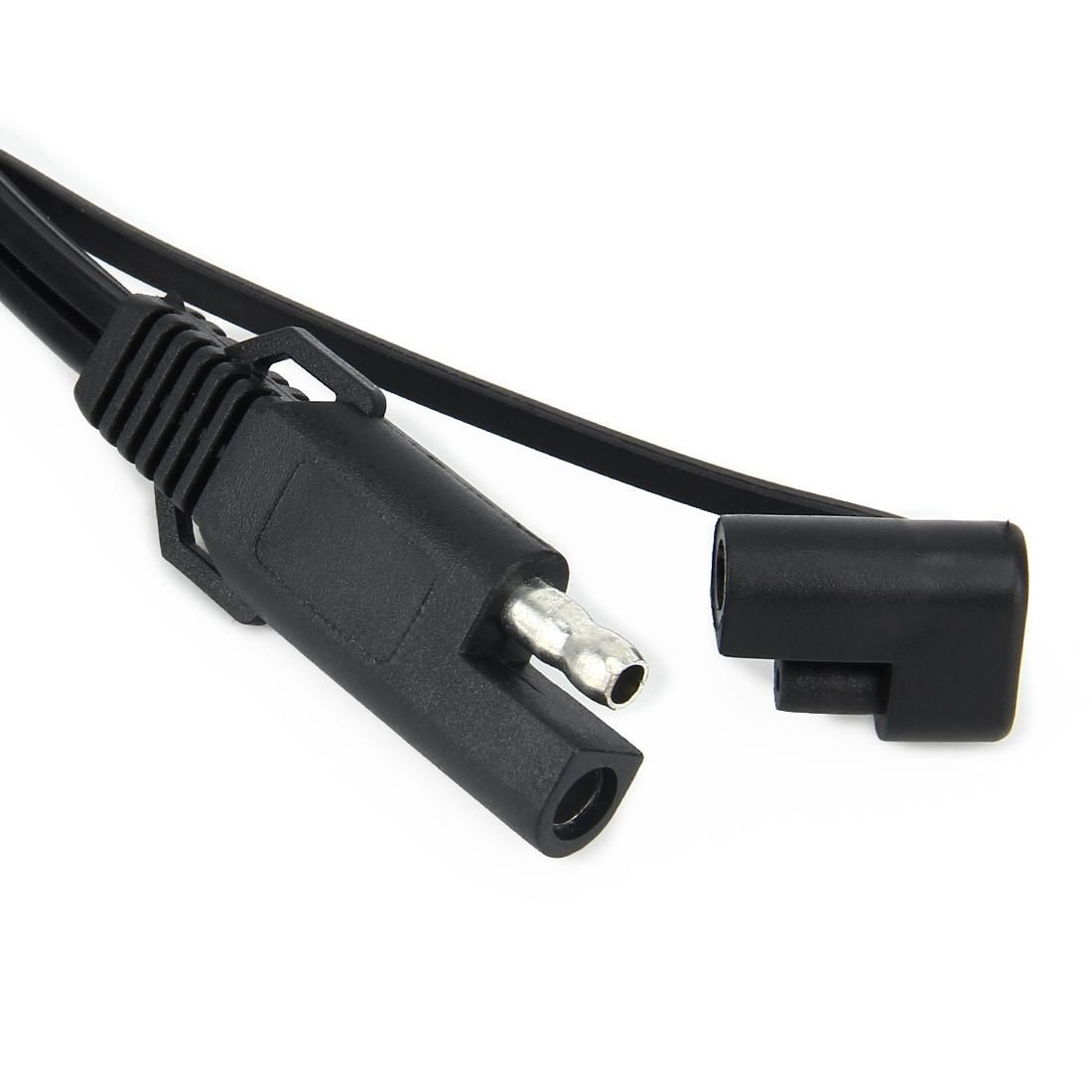 2 PCS Motorcycle Ring Terminal Harness with Black Fused 2-Pin Quick Disconnect Plug