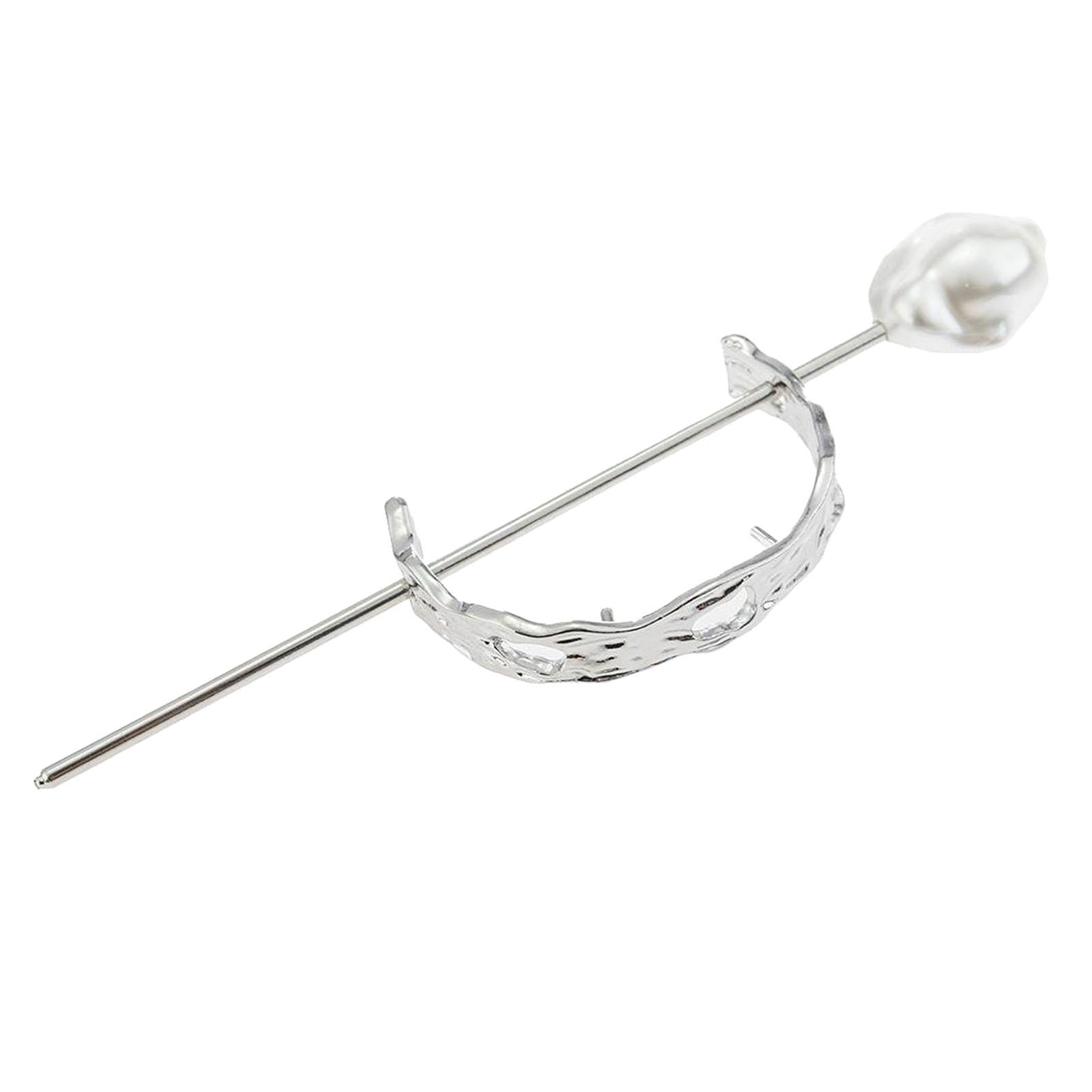 Womens Hair Cuff Bun Cage Hair Bun Holder Hair Stick Pins Small Silver