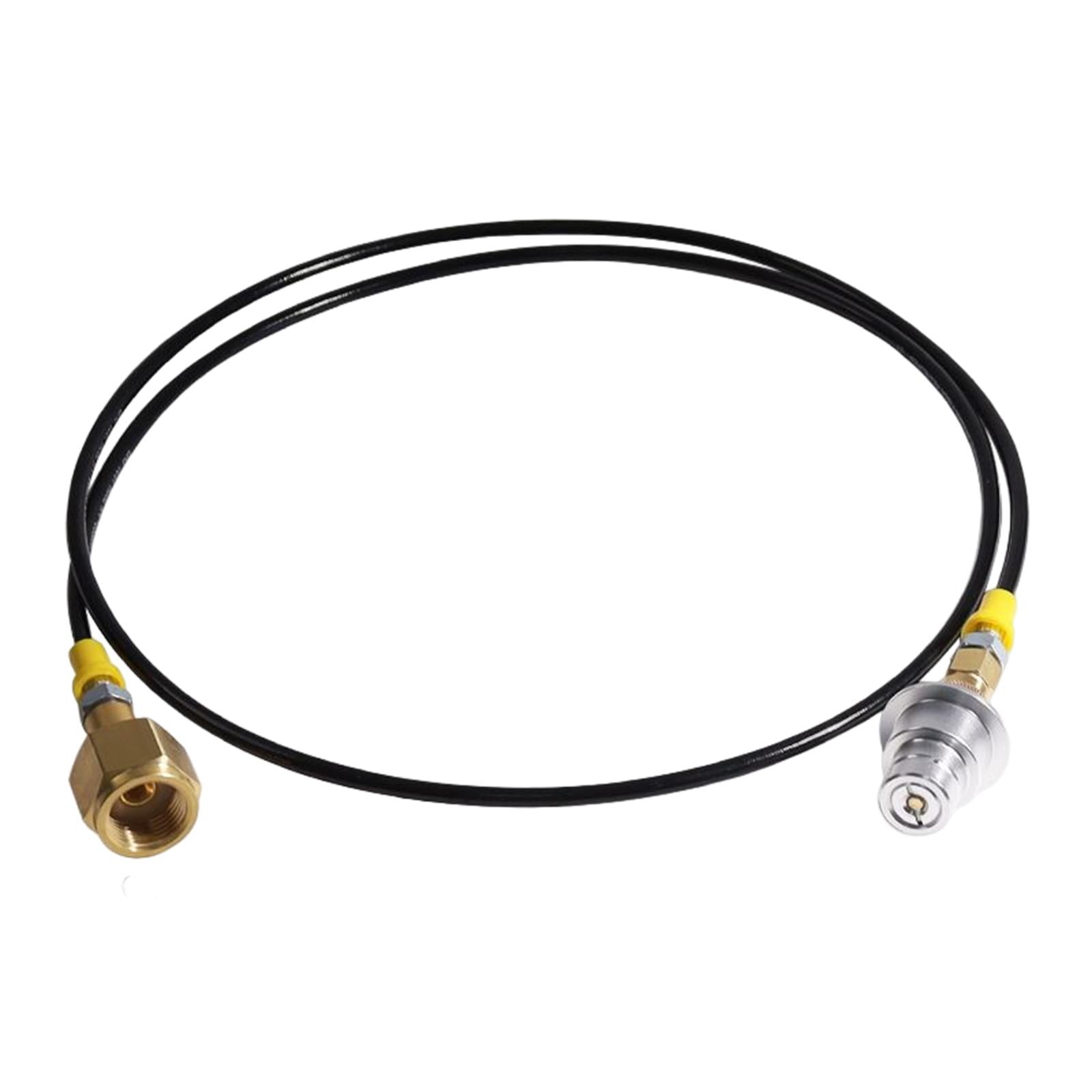 CO2 Tank Cylinder Direct Adapter Hose BP 1600Bar Thin Black Tube WP 630Bar Silver W21.8