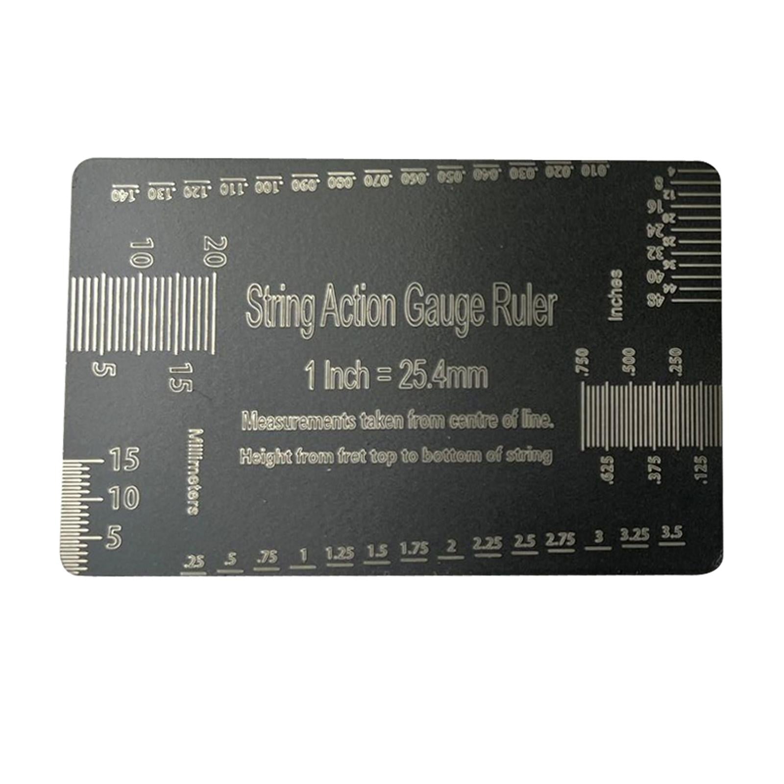 String Action Ruler Gauge Measuring Tool for String Instruments Guitar Bass