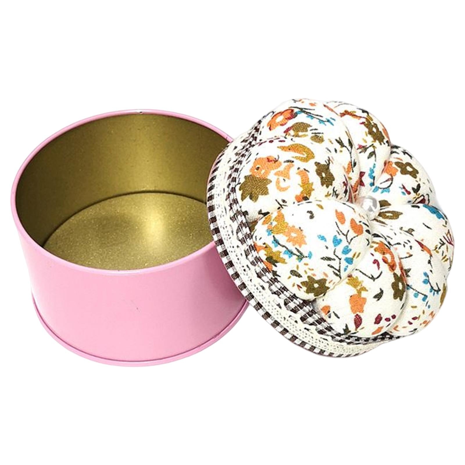 Pin Cushion Pincushion with Storage Case for Home Sewing Tool White Print