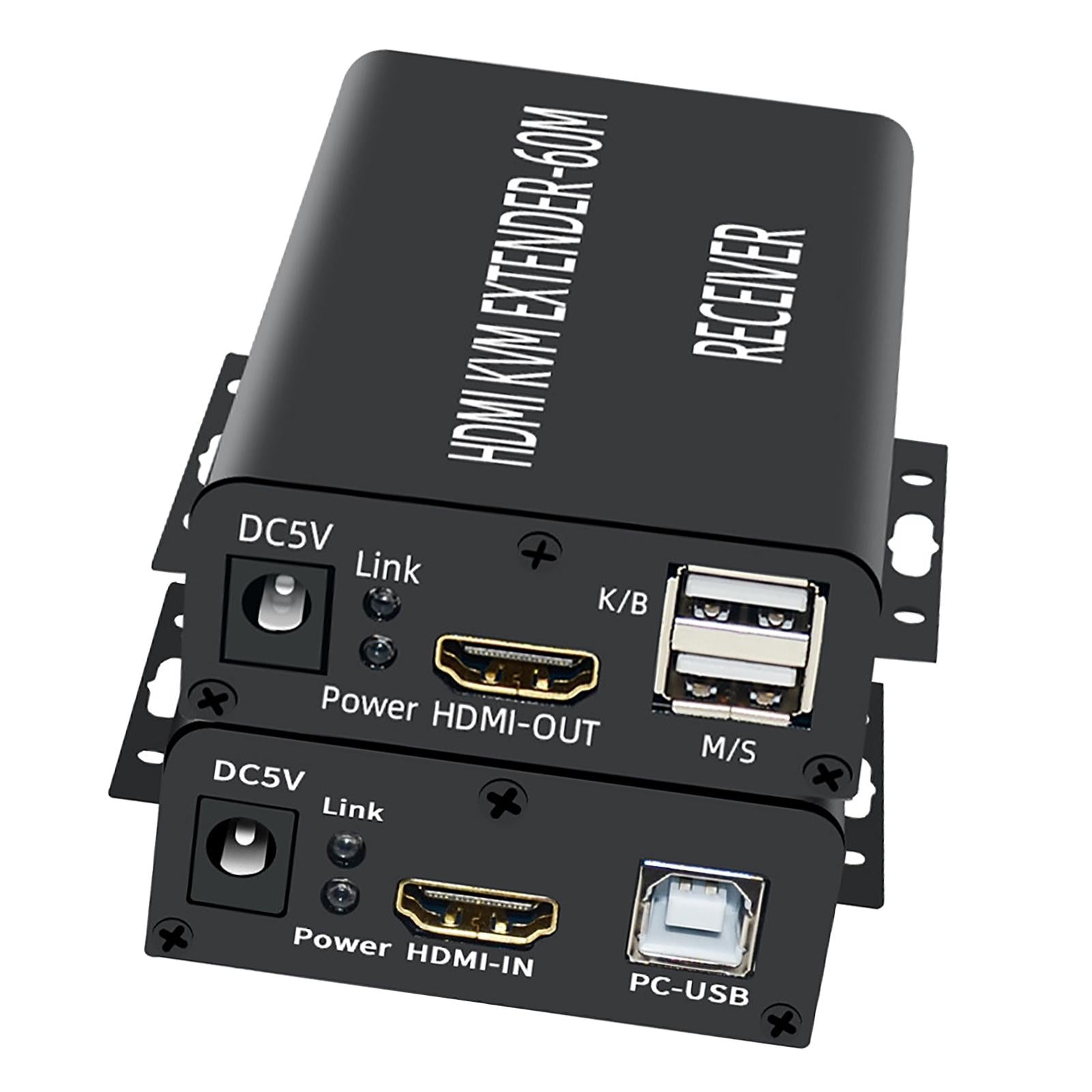 HDMI KVM Extender 60M Transmitter Receiver Plug Type EU