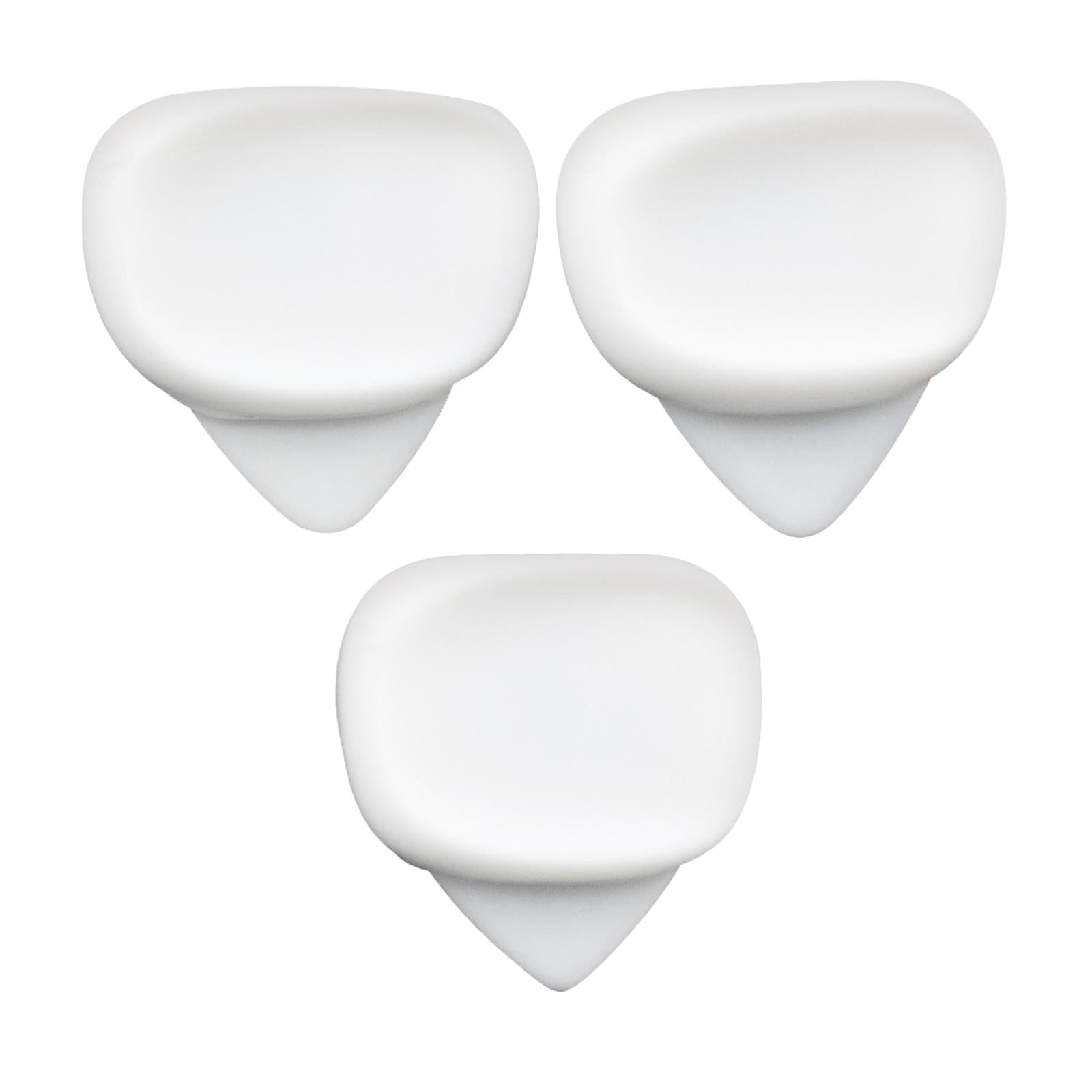 3Pcs Guitar Picks Thumb Finger Picks 0.6/0.96/1.2mm for Bass Acoustic Guitar White