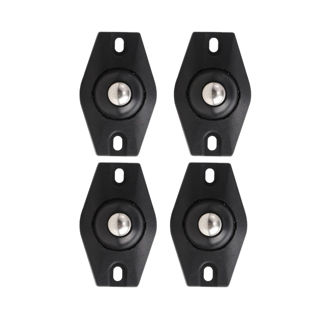 4 Pieces Paste Pulley Caster Pulley Sticky for Storage Bins Trash Cans Black