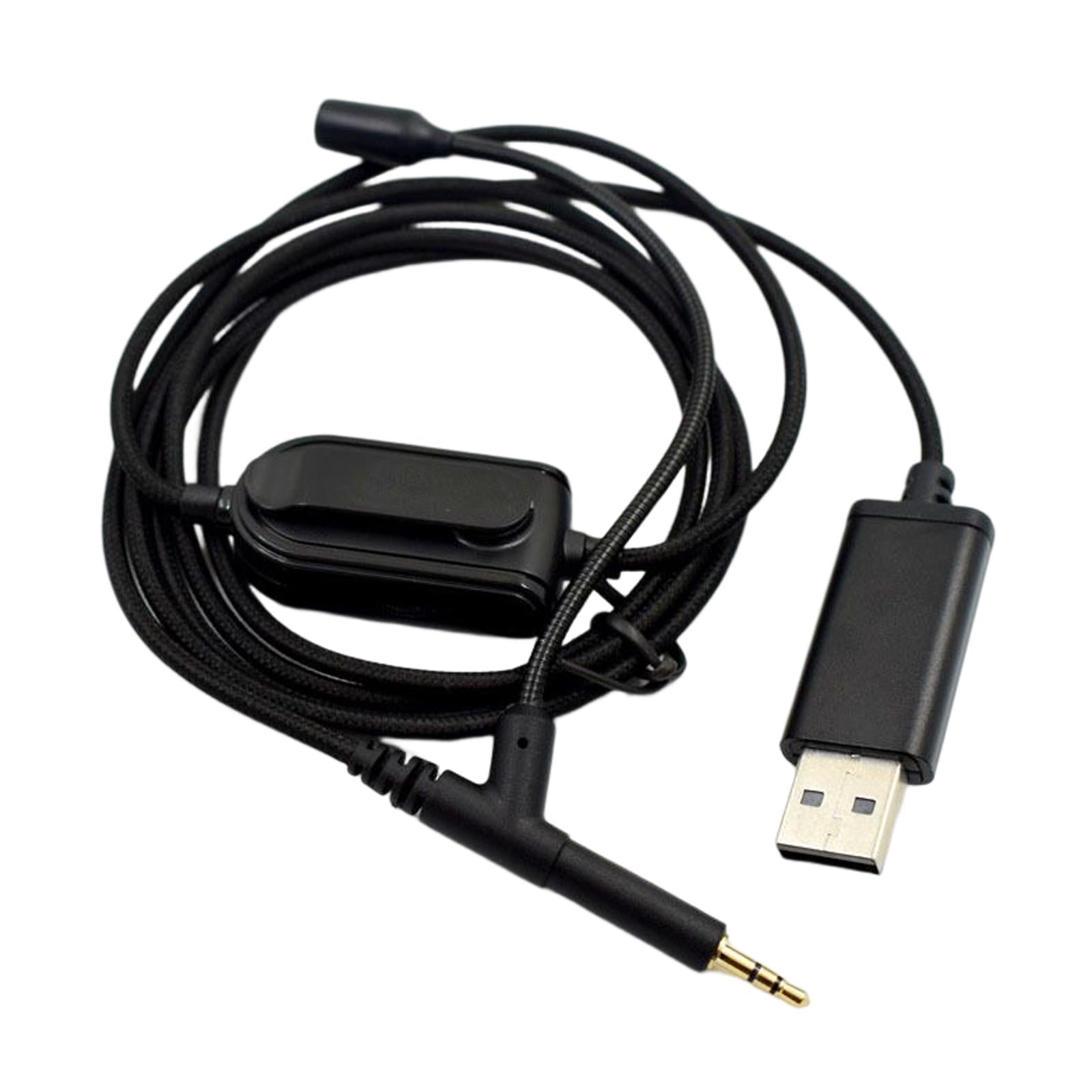 USB to 2.5mm Earphone Audio Cable with Microphone for QC35 Y55 Y50
