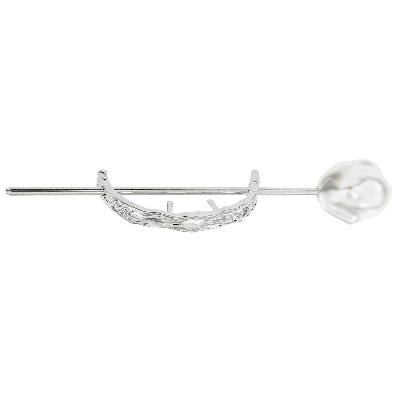 Womens Hair Cuff Bun Cage Hair Bun Holder Hair Stick Pins Large Silver