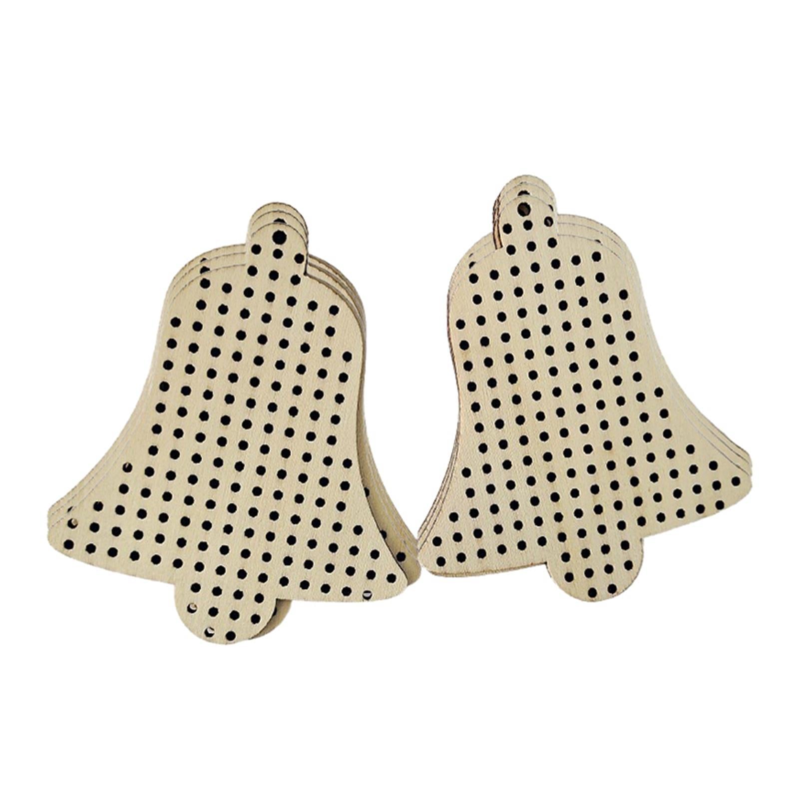 12Pcs Cross Stitch Pendant Blank Wood Shapes for Handmade Embroidery Style 4