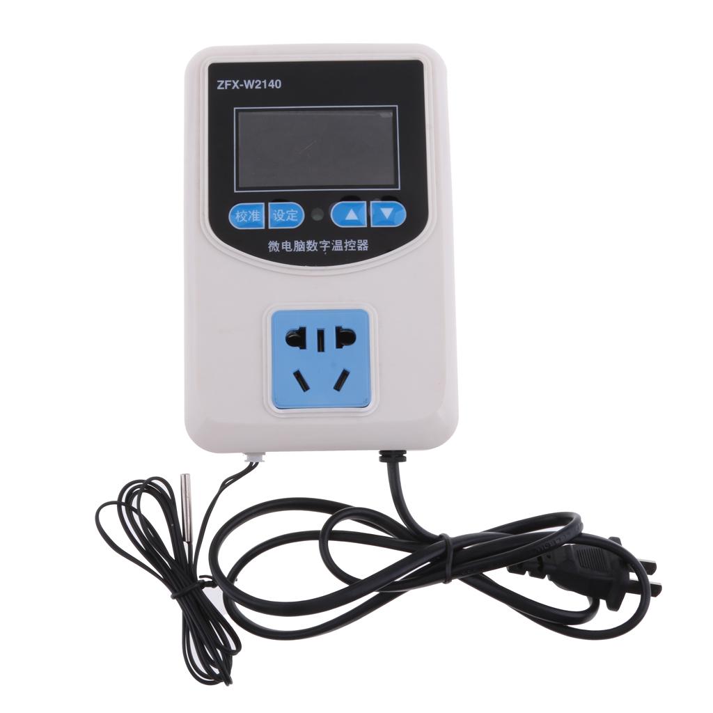 Digital Pre-wired Temperature Controller Outlet Thermostat Heating Cooling 2200W