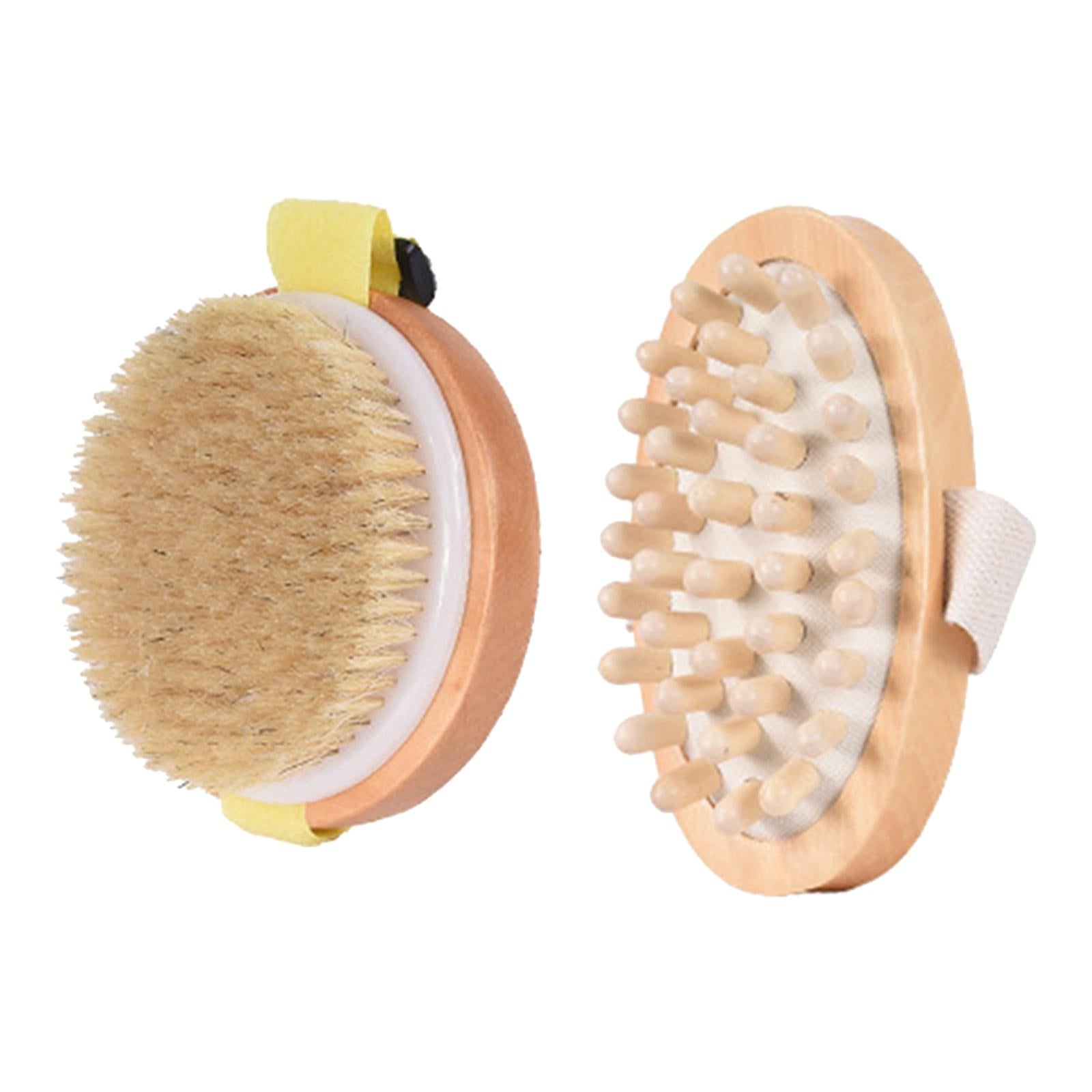 Natural Exfoliating Dry Brush Wooden Massage Body Brush Hair Brush CL226