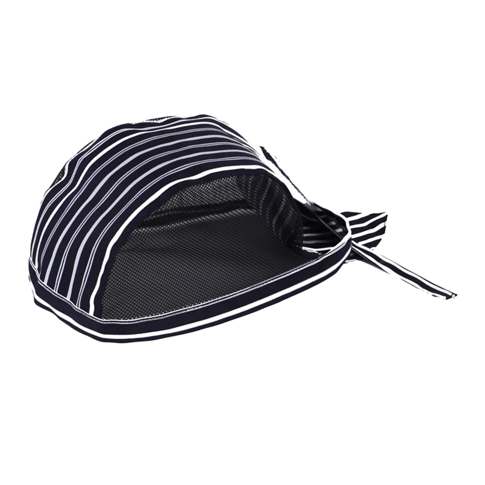 Chef Hat Waiter Grill Unisex BBQ Bakery Uniform Caps Hat Blue White Strips