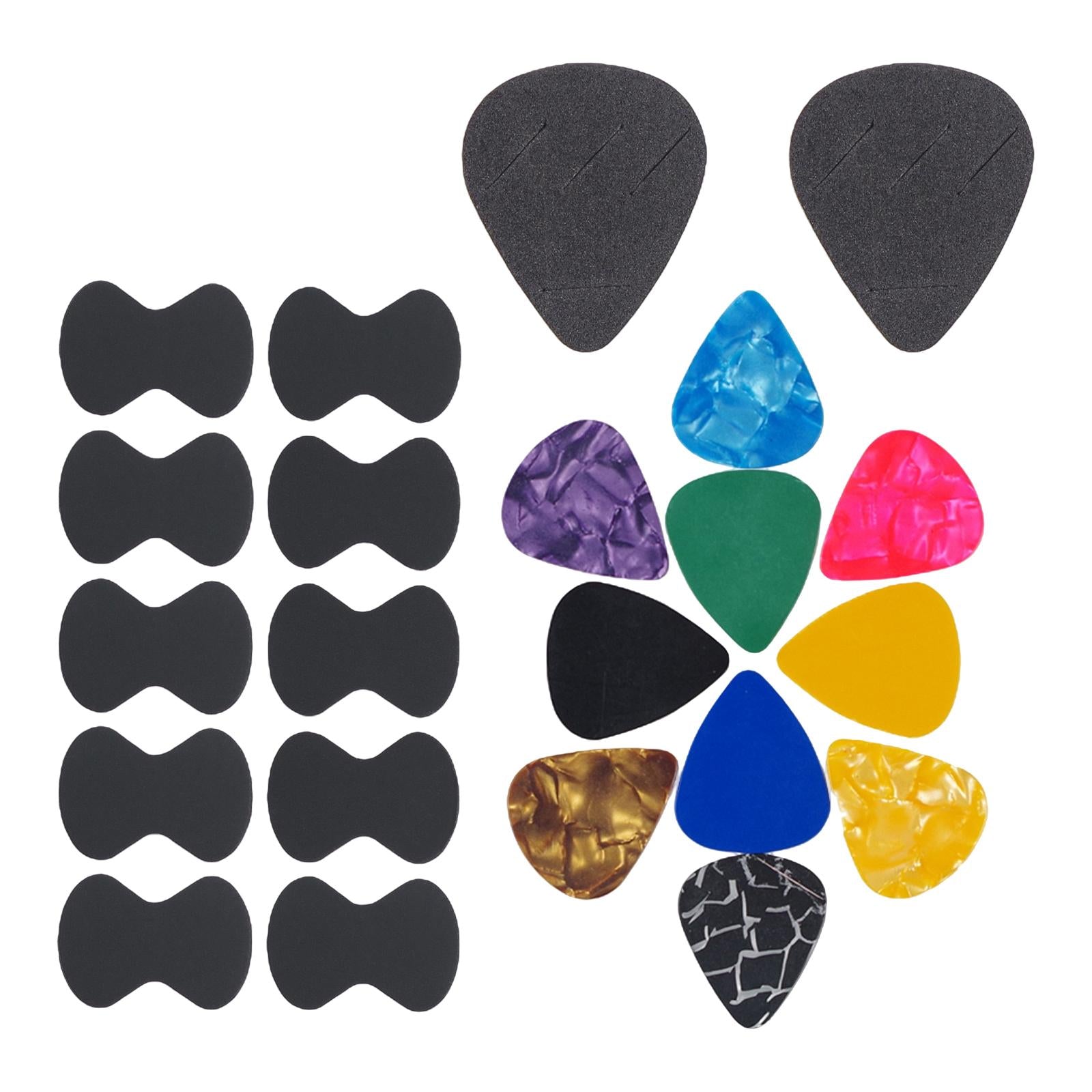 Guitar Pick Non-Slip Grip for Electric Bass Acoustic Guitar Black 22pcs