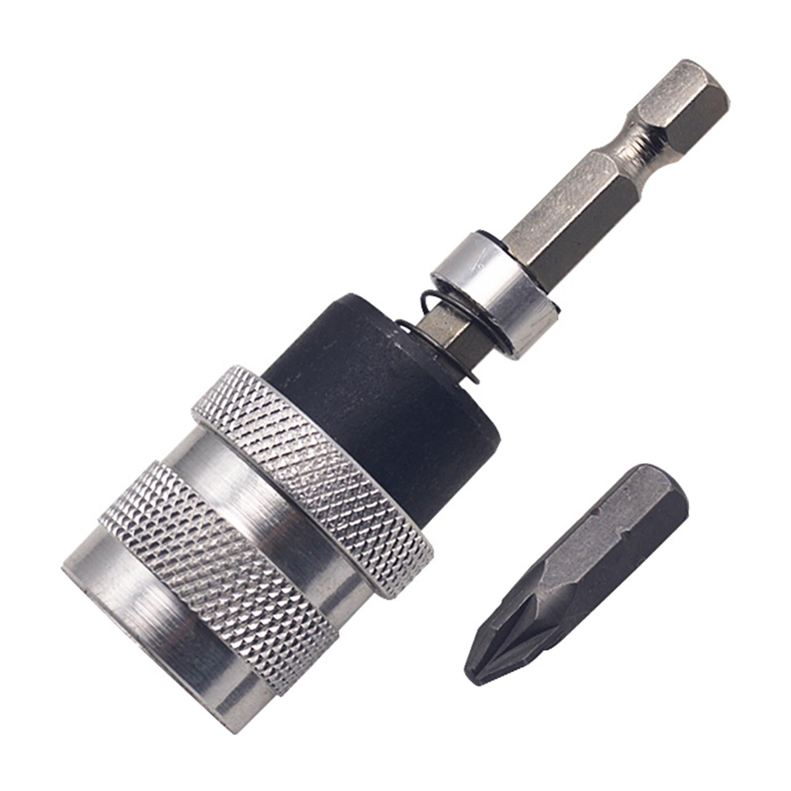 70mm Quick Release Screwdriver Bit Holder Alloy Steel Pivoting Silver