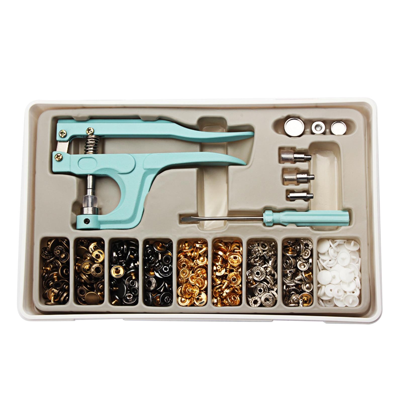 140Pcs Snap Button Kit Resin Snaps Metal Button Snaps for Sewing Crafting Resin Gray